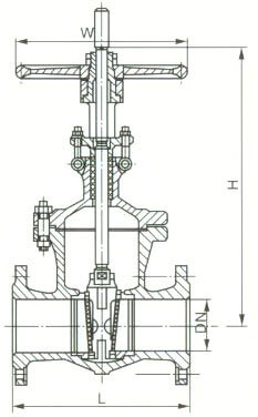 Z41H鑄鋼閘閥外形結(jié)構(gòu)圖
